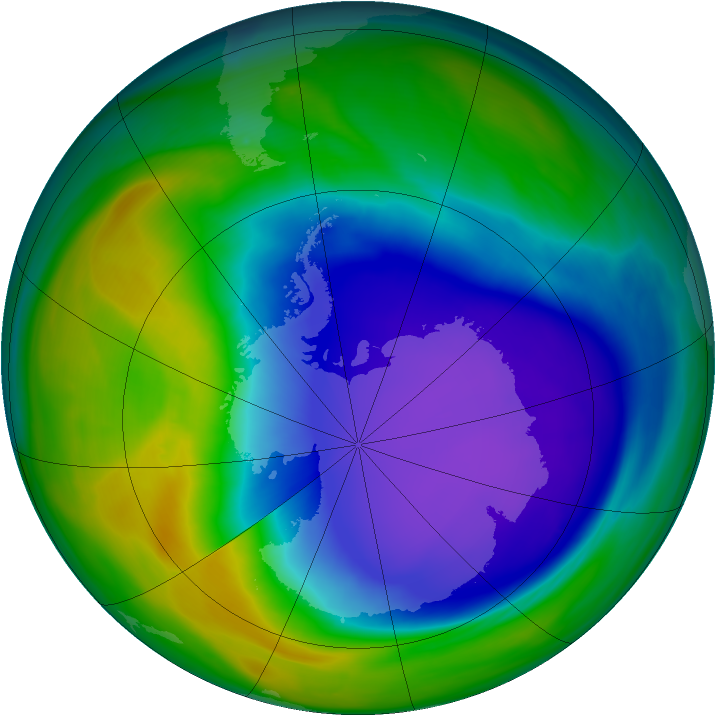 Antarctic ozone map for 20 October 2006